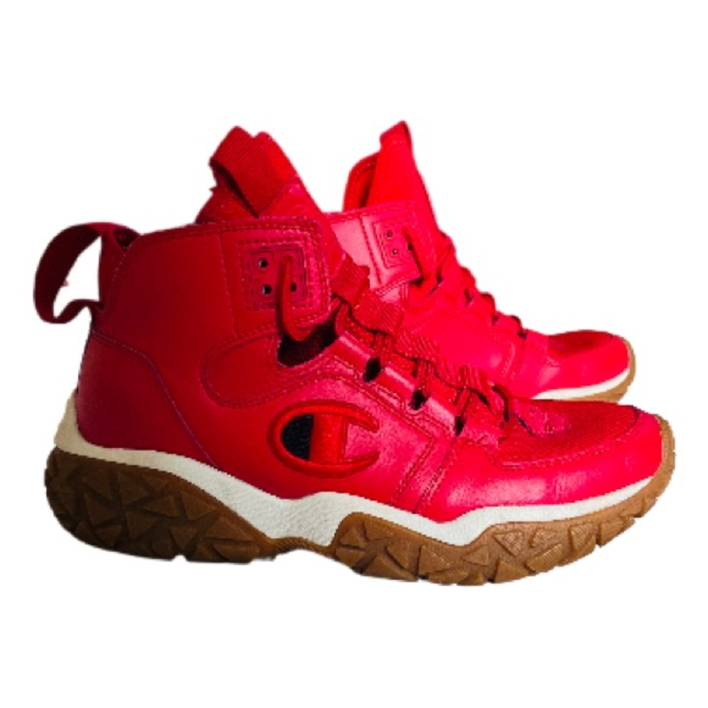Champion Tank Grid Red Athletic Sneaker/Boots (Size 6.5Y)